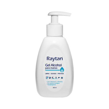 GEL ALCOHOL HIGIENIZANTE DE MANOS RAYTAN CON GLICERINA Y VITAMINA E Frasco 340mL