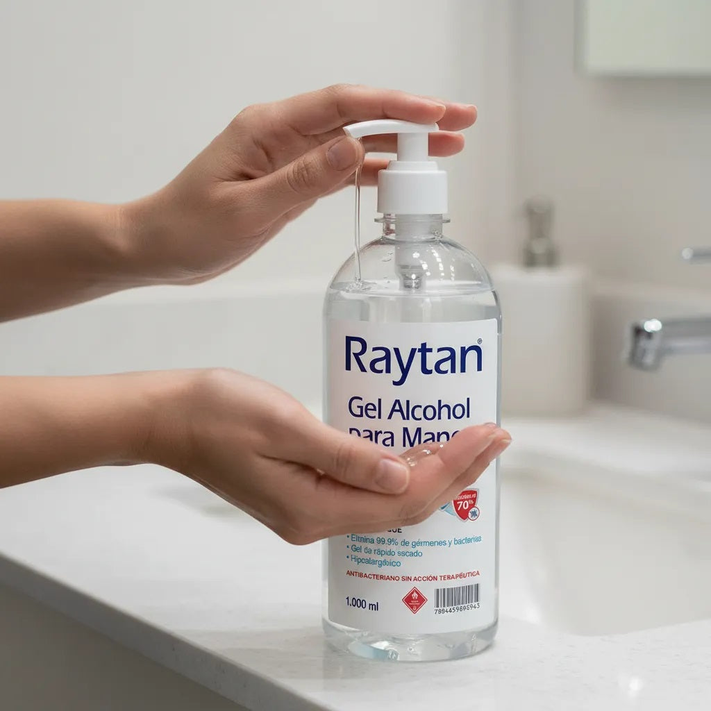 GEL ALCOHOL HIGIENIZANTE DE MANOS RAYTAN CON GLICERINA Y VITAMINA E 1L
