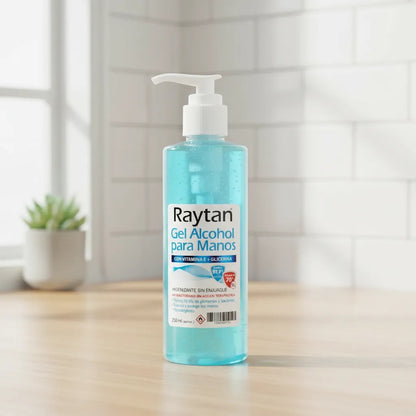 GEL ALCOHOL HIGIENIZANTE DE MANOS RAYTAN CON GLICERINA Y VITAMINA E Frasco 250mL