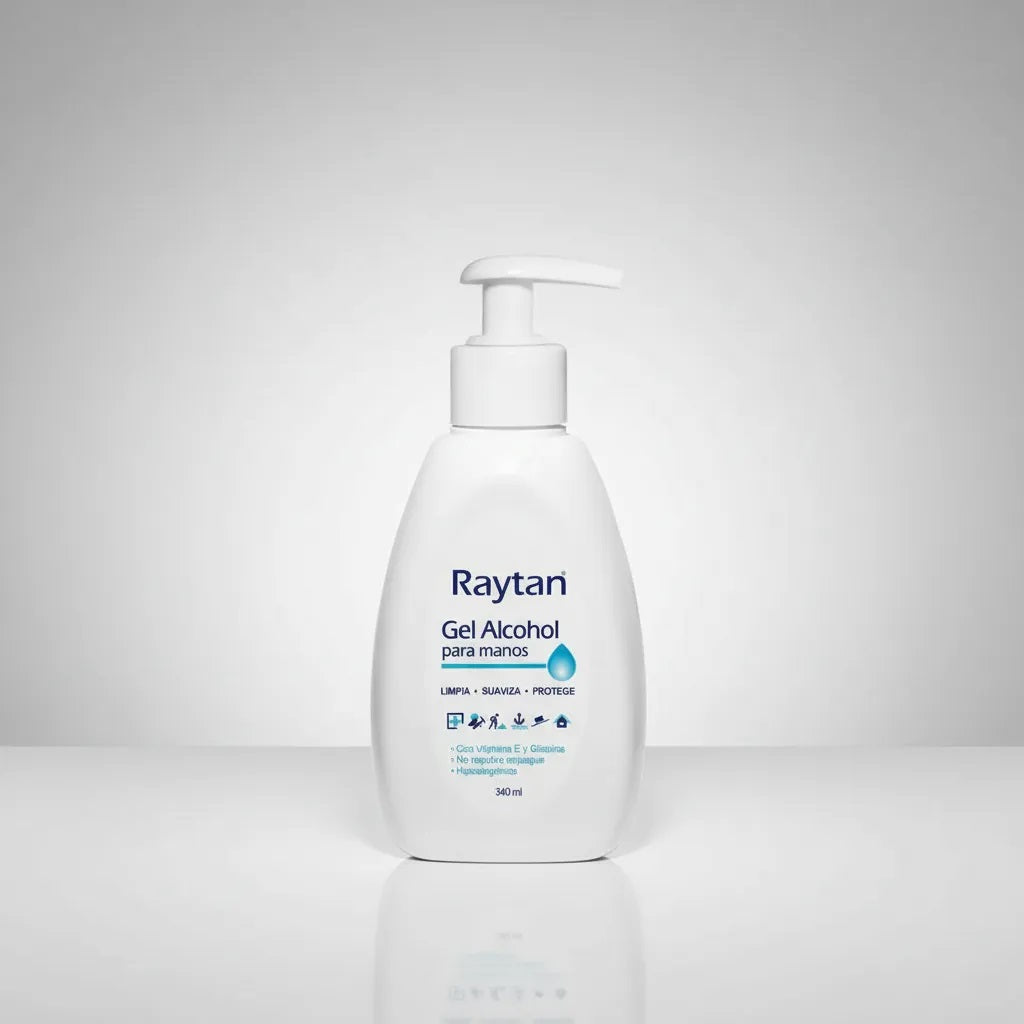 GEL ALCOHOL HIGIENIZANTE DE MANOS RAYTAN CON GLICERINA Y VITAMINA E Frasco 340mL