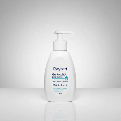 GEL ALCOHOL HIGIENIZANTE DE MANOS RAYTAN CON GLICERINA Y VITAMINA E Frasco 340mL