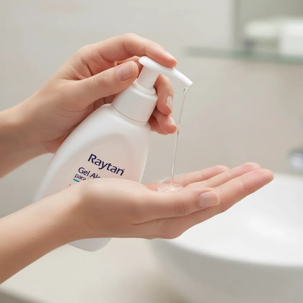 GEL ALCOHOL HIGIENIZANTE DE MANOS RAYTAN CON GLICERINA Y VITAMINA E Frasco 340mL