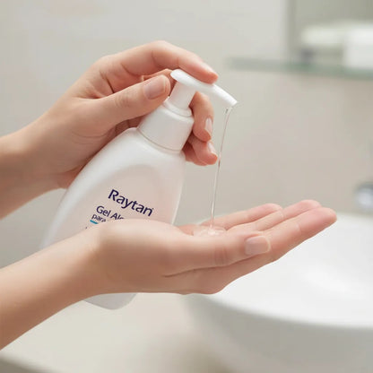 GEL ALCOHOL HIGIENIZANTE DE MANOS RAYTAN CON GLICERINA Y VITAMINA E Frasco 340mL