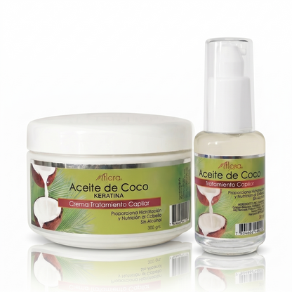PACK CREMA + ACEITE CAPILAR COCO KERATINA
