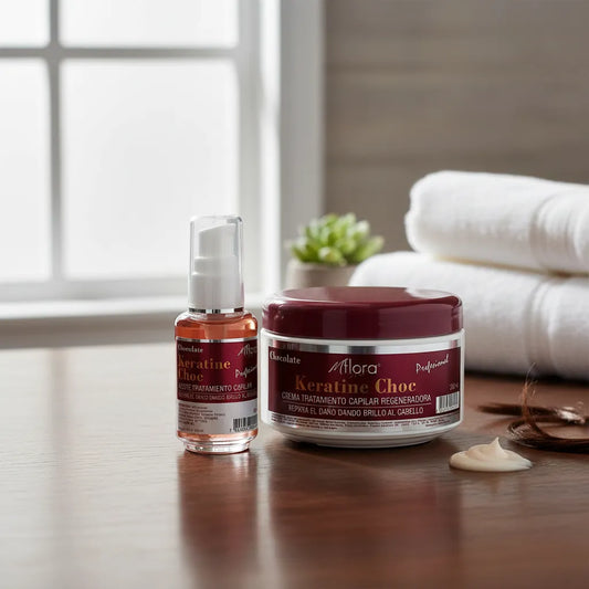 PACK CREMA + ACEITE CAPILAR KERATINE CHOC