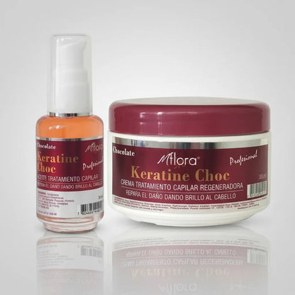 PACK CREMA + ACEITE CAPILAR KERATINE CHOC