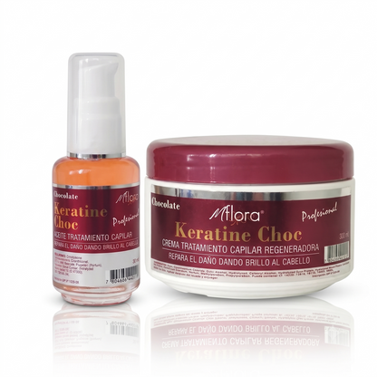 PACK CREMA + ACEITE CAPILAR KERATINE CHOC